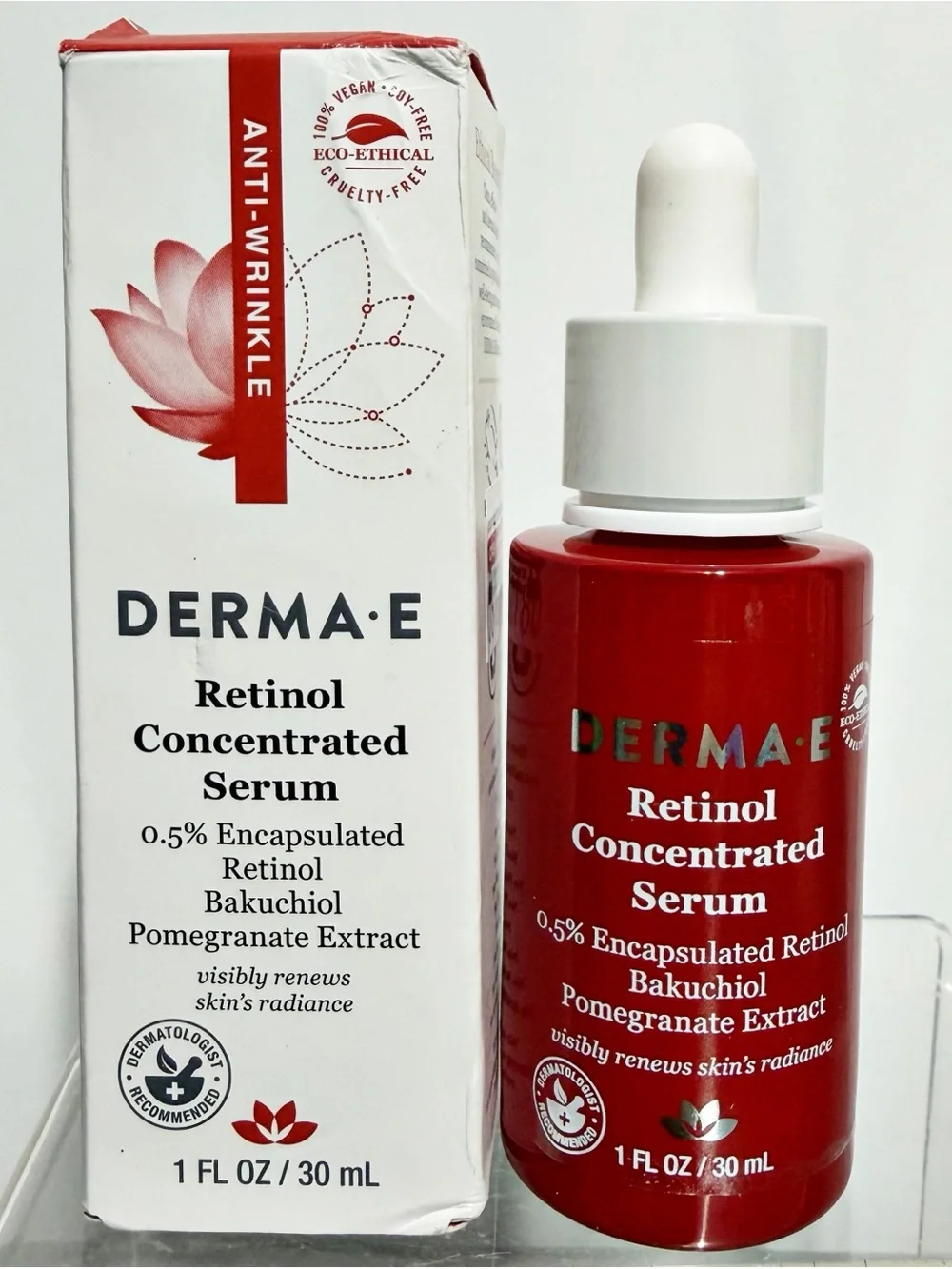 DERMA E Retinol Concentrated Serum, Fight Fine Lines & Wrinkles 1 fl oz - NIB